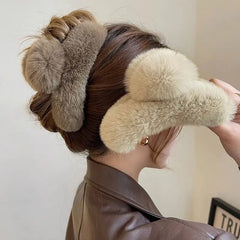 Plush Hair Clip, Cotton, 2 Pcs