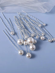18Pcs Wedding Faux Pearl Hair Pins Bridal Hair Pearls U-Shaped Bobby Pins Golden Hairpins Hair Bridal Hair Accessories
