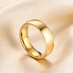 Gold Plated Stainless Steel Wedding Band | Unisex Engagement Ring US Sizes 4-15