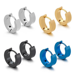1 Pair Men Women Punk Stainless Steel Ear Circle Earring Simple Ear Buckle Gothic Fas alternate view