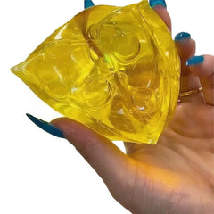Honey Cheese Squishy Toy | Soft Mochi Stress Relief Squeeze Cube close-up view