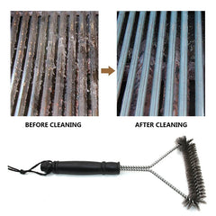 Barbecue Grill BBQ Brush Clean Tool Grill Accessories Stainless Steel Bristles Non-sti close-up view