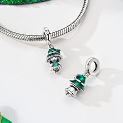 925 Sterling Silver Pendant Charms Beads Green Four-leaf Clover Love Family Tree Charm close-up view