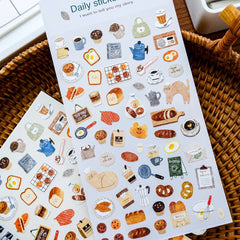 Coffee House Sticker Pack | 50pcs Korean Style Journal Decor close-up view