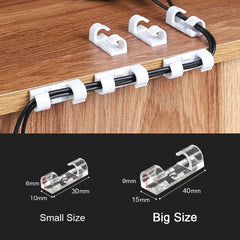 Cable Clips Organizer Drop Wire Holder Cord Management Self-Adhesive Cable Manager Fixed Clamp Wire Winder For Home Office Car