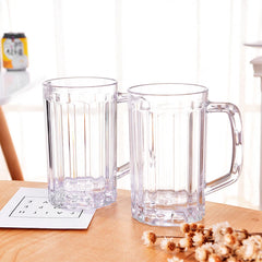 500ML Transparent Beer Mug Plastic Unbreakable Breakfast Milk Coffee Juice Water Cup Barware Drinkwa