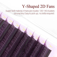SONG LASHES Y Shape Ombre Color Lashes Two tip C/D Curl Premade Volume Lashes Individual Eyelash Extension Supplies