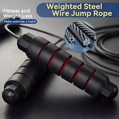 Black PVC Jump Rope with Patented Steel Wire | Fitness Cardio Training