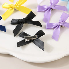 10pcs 4cm Cute Ribbon Bow Hair Clips Girls Korean Style Bowknot Mini Clip Hairpin Barret detail view