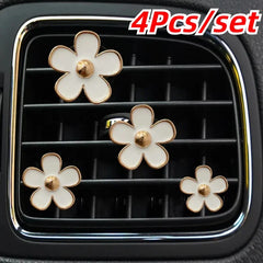 4Pcs/set Car Air Outlet Perfume Clip Cute Flower Aromatherapy Clip Mini Decoration Car Interior Acce