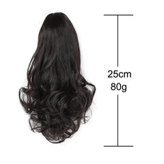 10Inch Synthetic Short Wavy Curly Ponytail Claw Clip in Hair Extension Brown Blonde B alternate view