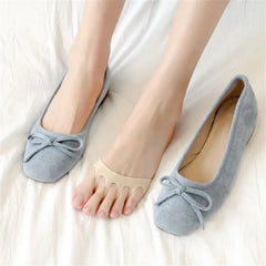 2PCS Five Toes Forefoot Pads Invisible Shoe Pads Socks Women Half Insoles for High Heel Shoes Pads Sweat Absorption Anti-slip