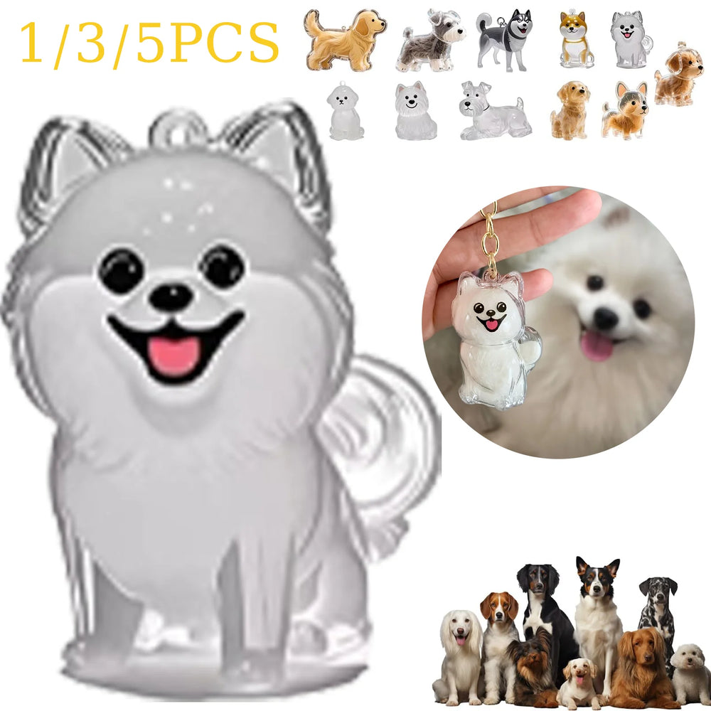 Hanging Pet Hair Storage Container Handmade Cat Fur/Dog Hair Memorial Resin Keychain Pendant for Hai