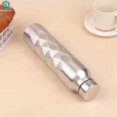 1000ML Metal Flask Drinkware Camping Sports Gym Single-Wall Stainless Water Bottle Lea close-up view