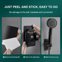 Universal Showerhead Holder Bracket Wall Mounted Punch Free Household Adjustable Shower detail view