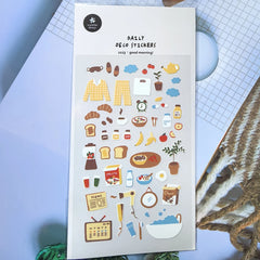 Korean Import Suatelier Good Morning Breakfast Stickers Scrapbooking Diy Journaling Diary Stationery