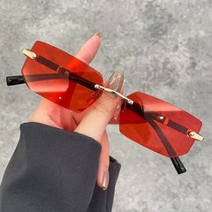 Business Rectangle Gradient Lenses Unisex Sunglasses Women Men Colored Lenses Metal F alternate view