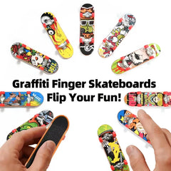 Mini Finger Skateboard Professional Alloy Stand Fingerboard Toy | Cool Graffiti Finge alternate view