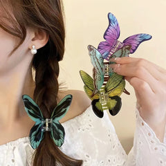 1Pc Big and Elegant Butterfly Hair Claw Clips, Colorful Claw Clips Accessories for Women Thin and Medium Hair, Styling Accessori