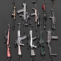 Mini Keychain Pendant Peace Elite 98k Alloy Gun Model PUBG Battlefield Boy Toy Handsome Keychain Key