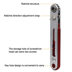Mini Ratchet Wrench Set | 1/4 Inch Drive Hex Torx Screwdriver Bits close-up view