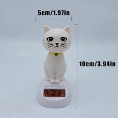 1pc Car Decoration Solar Energy Decoration Shaking Head Doll Cartoon Cat Shape Decoratio detail view