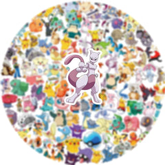 50/100/200pcs Pokemon Anime Stickers Pikachu Kawaii Sticker Laptop Suitcase Skateboard close-up view