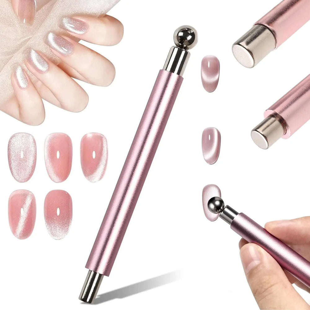 LINMANDA 3 In 1 Dual Headed Cat Eye Nail Art Magnetic Stick Multifunctional Nail Art Magnet Design T