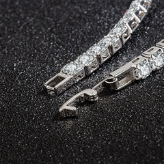 S925 Sterling Silver Tennis Bracelet with Zirconia | 4mm Fashion Wedding Jewelry close-up view