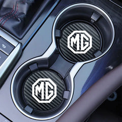 2Pcs Car Coasters Carbon Fiber Cup Holder Mat | Interior Accessories for MG Models alternate view