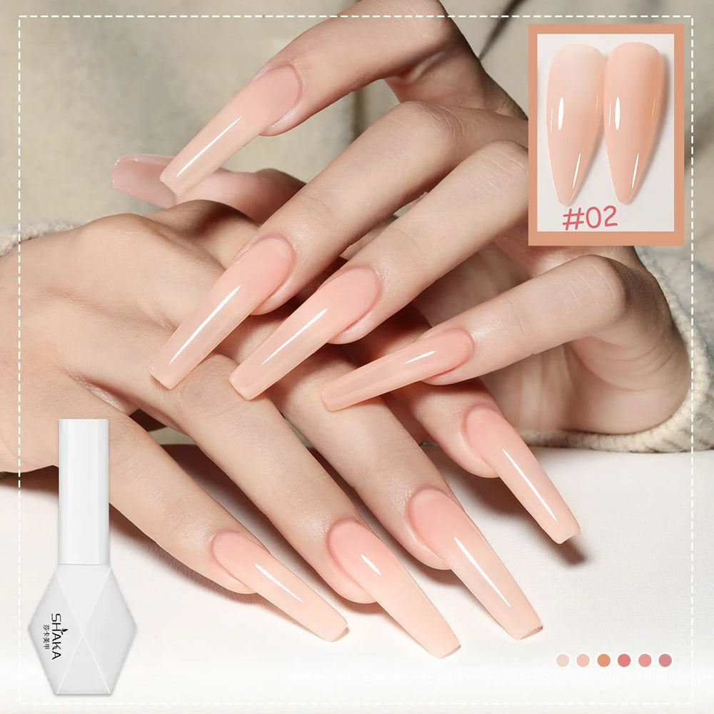 1-6pcs SHAKA Spring Ice Skin Naked Pink Gel Nail Polish 2026 New Style Versatile And Stylish Nail Ar