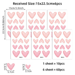 Bohemian Heart Wall Stickers | Self-Adhesive Home Decor for Girls close-up view