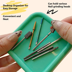 Portable Magnetic Nail Art Organizer Tray Cat Eyes Design Storage Container for Nail Grinding Heads Tool Holder