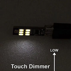Mini USB Card Light | 6 LED Touch Dimming Keychain Night Light close-up view