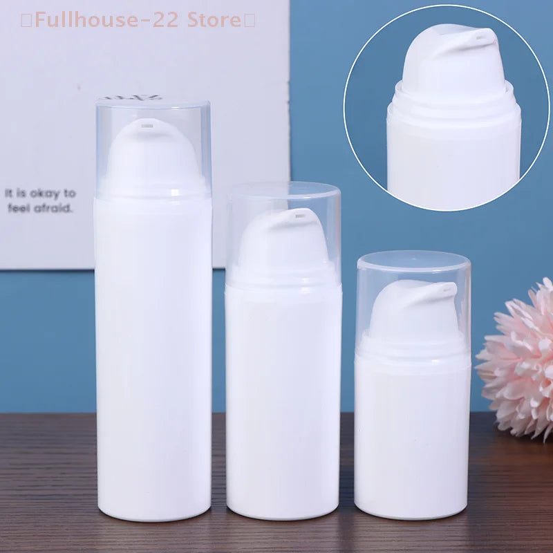 【MAX-22】15ml 30ml 50ml Plastic Bottles Cream Refillable White Airless Pump Emulsion Vacuum Lotion Bo