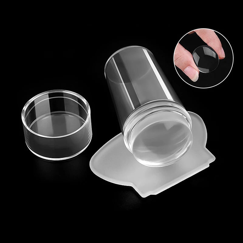 Nails Art Stamping Plates Kit French Manicure Design Plate Stamp Polish Stencil Template Seal Stampe