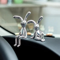 2PC Long-Eared Rabbit Double Statue Cartoon Decoration Accessories Living Room Bedroo alternate view