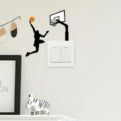 Basketball Player Light Switch Stickers | Waterproof Vinyl Wall Decals for Bedroom and L detail view