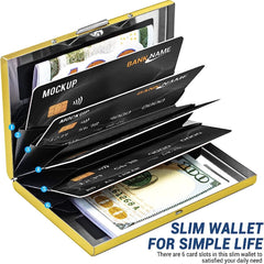 RFID Blocking Credit Card Holder | Slim Metal Wallet for 6 Cards detail view