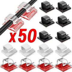 USB Cable Organizer Clips Adhesive Hooks Desk Clamp