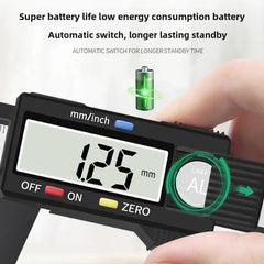 Digital Caliper 150mm LCD Display | Carbon Fiber Electronic Measuring Tool close-up view