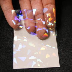 50 Sheets Holographic Cold Lamination Film | Clear Self-Adhesive Waterproof Overlay close-up view