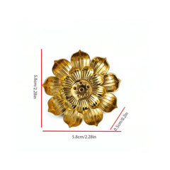 Gold Lotus Incense Burner | Metal Incense Holder with Detachable Ash Catcher alternate view