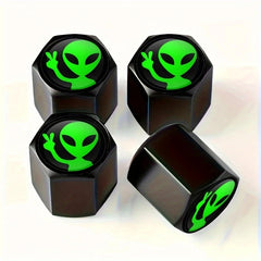 4pcs Alien Car Wheel Tire Valve Cap Stem Air Cover Car Styling Truck Car Motorbike Bike Accessorie