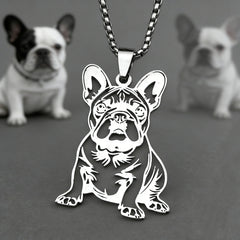 French Bulldog Pendant Necklace | Stainless Steel Dog Jewelry for Women Men