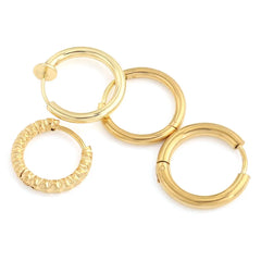 6pcs Stainless Steel Hoop Earrings Set | Hypoallergenic Korean Style Earrings for Women detail view