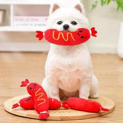 Plush Toy Dog Chewing Toy Pet Grinding Teeth Squeaky Puppy Bite-resistant Interactive close-up view