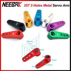 NEEBRC 25T Metal Servo Arm 3 Holes for 1/10 RC 12KG 7KG 21G 2KG Servo Car Boat Robot Wltoys Futaba H