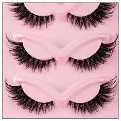 Natural Long Manga Winged Cat Eye Faux Mink Lashes 5 Pairs Elongated Fake Eyelashes For Festival Social Media Photoshoot Looks