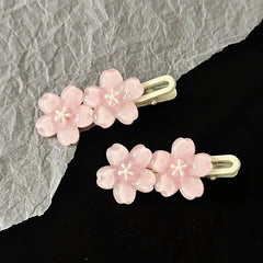 Jelly Cherry Blossom Hair Clips Pink Blue Flower Hairpins for Girl Romantic Wave Side Ba detail view